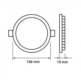 12W LED įmontuojama panelė, apvali, dienos šviesa