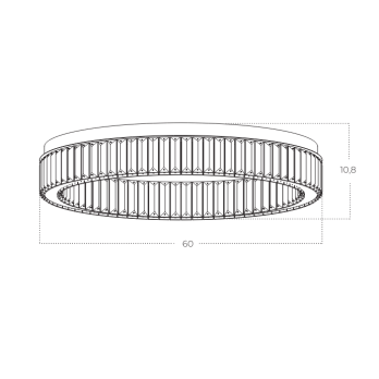 Šviestuvas SPARK TOP 60 GOLD 48W 3000K DIMMABLE