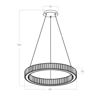 Šviestuvas SPARK TOP 60 CHROME 30W 3000K DIMMABLE