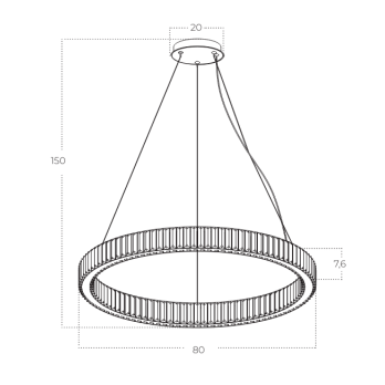 Šviestuvas SPARK TOP 80 GOLD 72W 3000K DIMMABLE