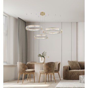 Šviestuvas SPARK TOP 40+60+80 GOLD 144W 3000K DIMMABLE