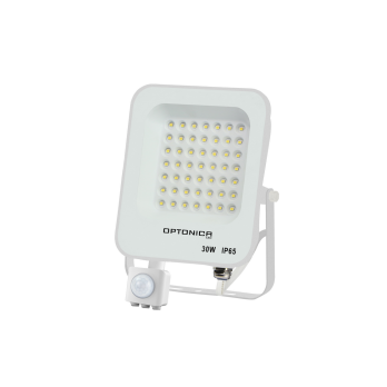 30W LED prožektorius su judesio davikliu, baltas, 2700K, IP65