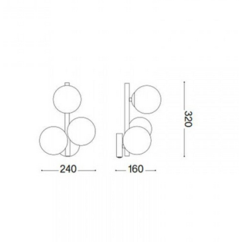 Šviestuvas PERLAGE AP3 SATIN BRASS