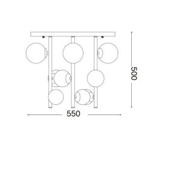 Šviestuvas PERLAGE PL9 SATIN BRASS