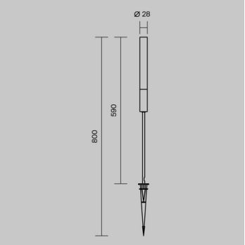 Šviestuvas FLARE 3W BLACK 3000K IP65 80 cm