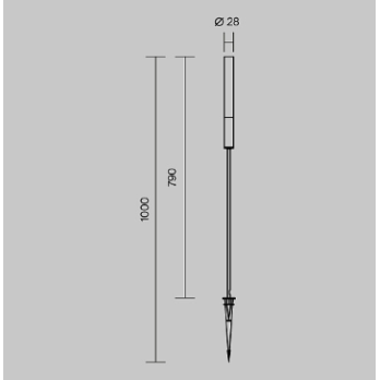 Šviestuvas FLARE 3W BLACK 3000K IP65 100 cm