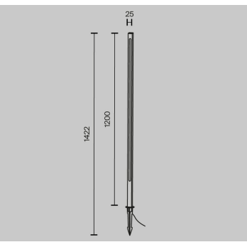 Šviestuvas POLE 18W ANTRACITE 3000K IP65 120 cm