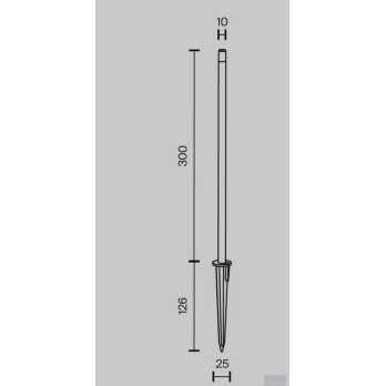 Šviestuvas SPEAR 1W ANTRACITE 3000K IP65 30 cm