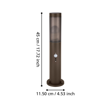 Lauko šviestuvas HELSINKI su judesio davikliu 45cm