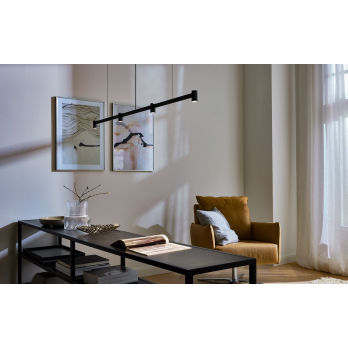 Pakabinamas šviestuvas TRACE CHANDELIER matinis juodas/aukso 111cm.