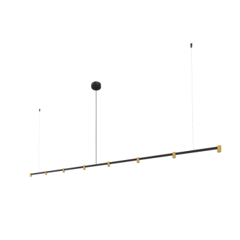 Pakabinamas šviestuvas TRACE CHANDELIER  matinis juodas/aukso 235cm.