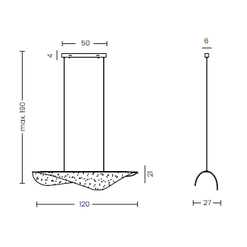 Pakabinamas šviestuvas MANTA 120