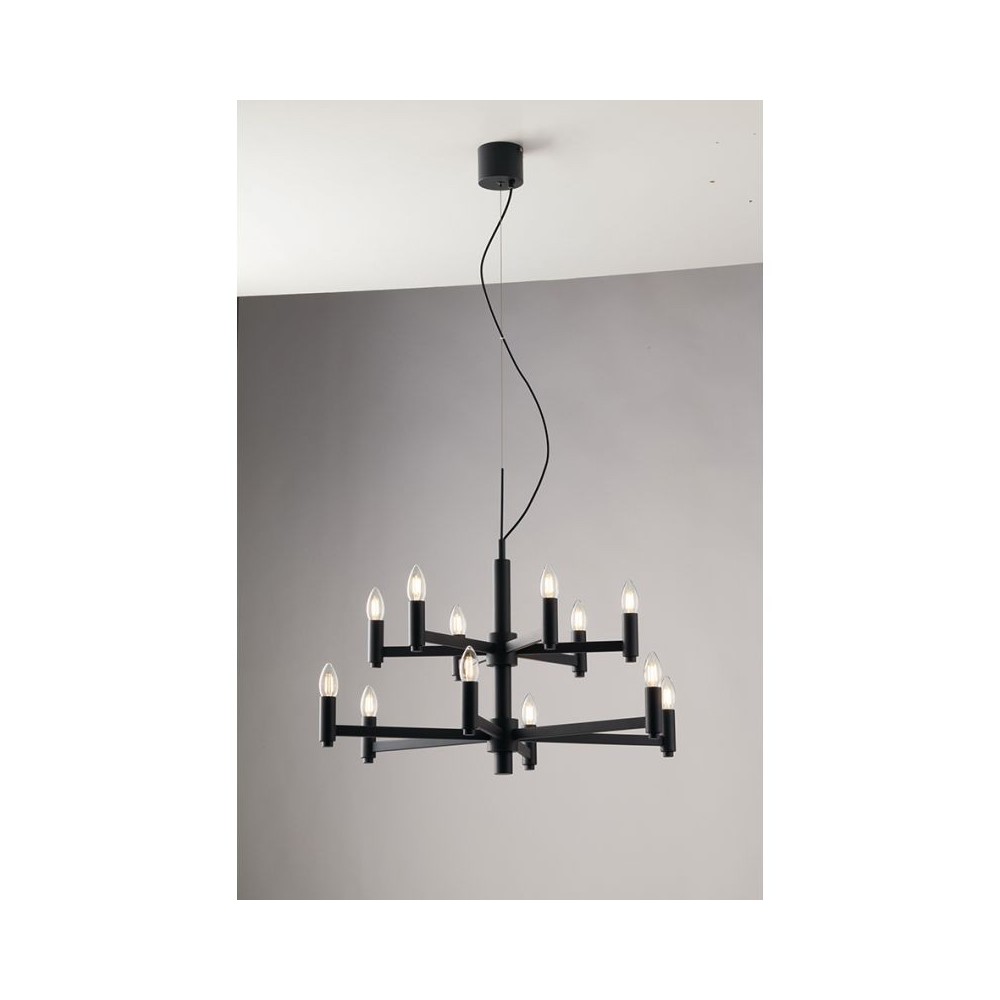 Šviestuvas KAROL-12 BLACK-Vidaus šviestuvai-Pagrindinis-Fan, Italija