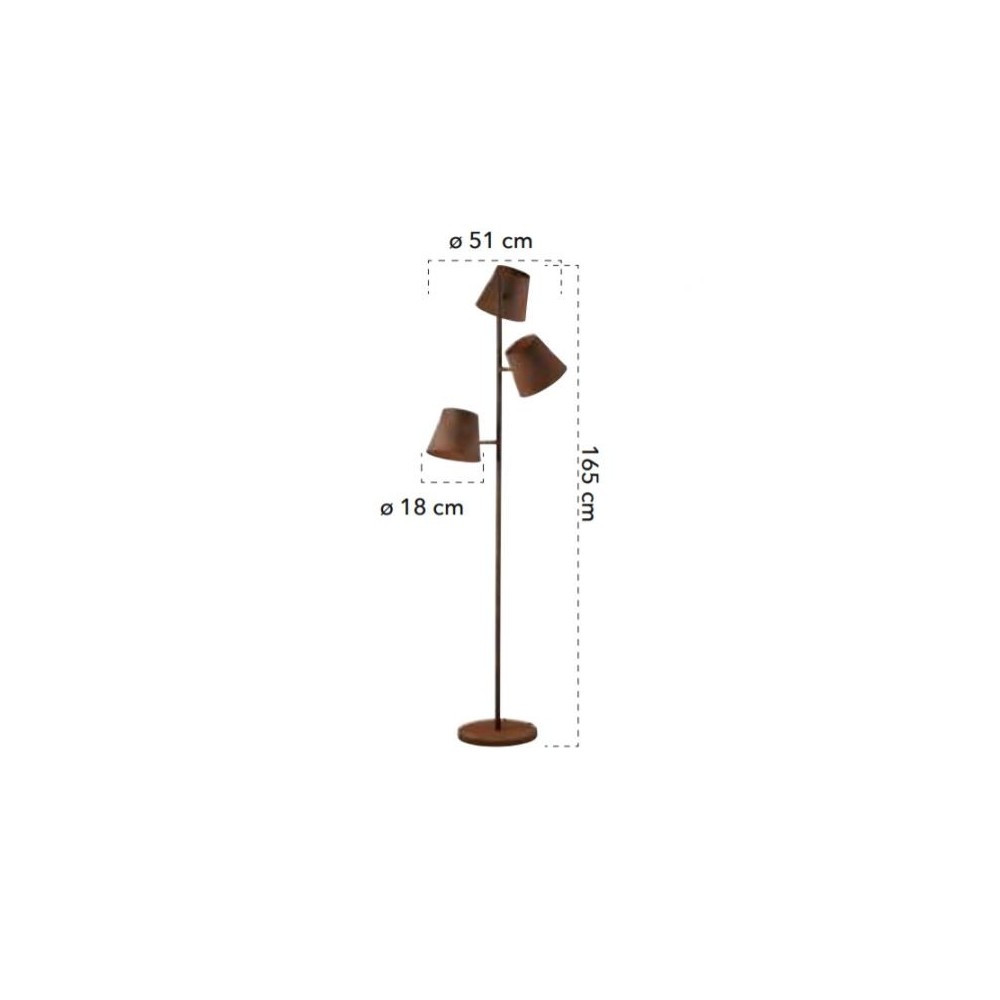 Šviestuvas COLT-3 FLOOR BROWN-Vidaus šviestuvai-Pagrindinis-Fan, Italija