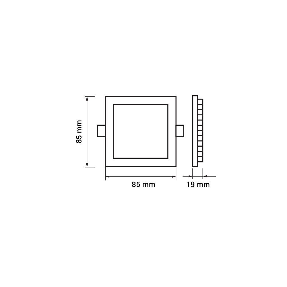 3W LED įmontuojama panelė, kvadratinė, šiltai balta-LED Produkcija-Pagrindinis-Optonica, Bulgarija