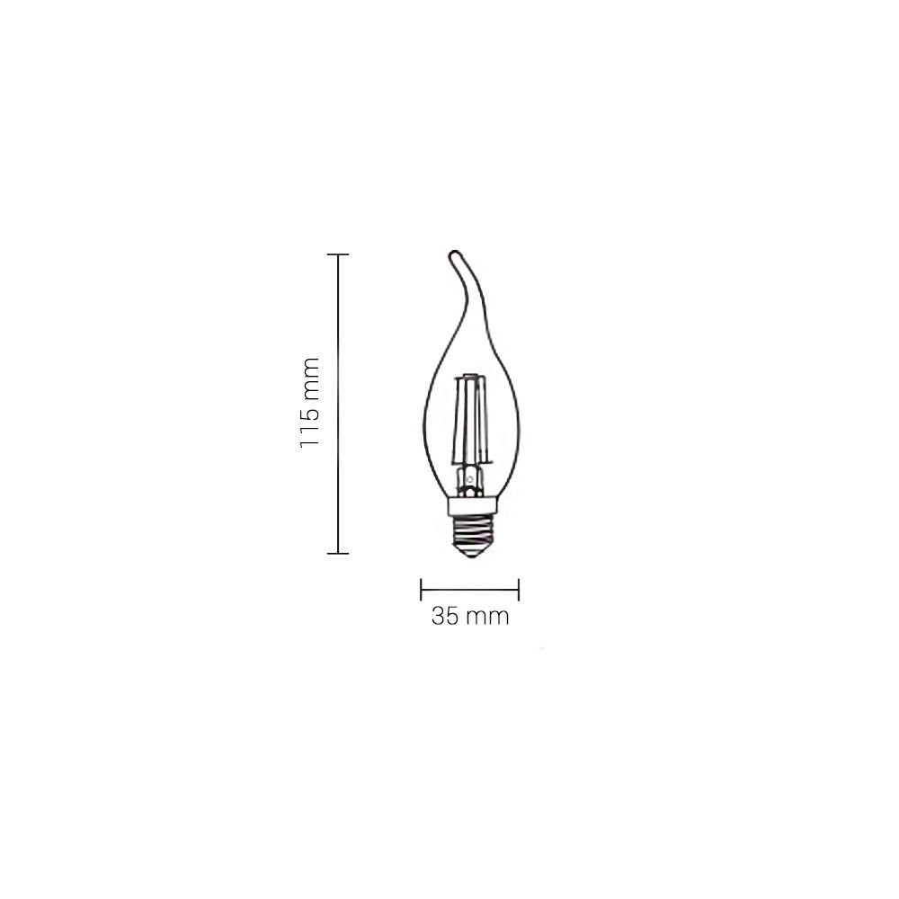 4W LED pritemdoma lemputė E14 C35 230V šiltai balta-LED Produkcija-Pagrindinis-Optonica, Bulgarija