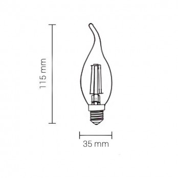 4W LED pritemdoma lemputė E14 C35 230V šiltai balta-LED Produkcija-Pagrindinis-Optonica, Bulgarija