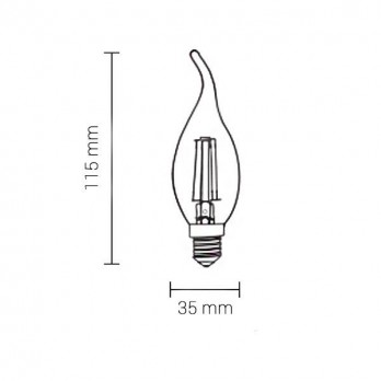 4W LED pritemdoma lemputė E14 C35 230V šaltai balta-LED Produkcija-Pagrindinis-Optonica, Bulgarija