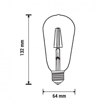 4W LED lemputė E27 ST64 230V šiltai balta-LED Produkcija-Pagrindinis-Optonica, Bulgarija