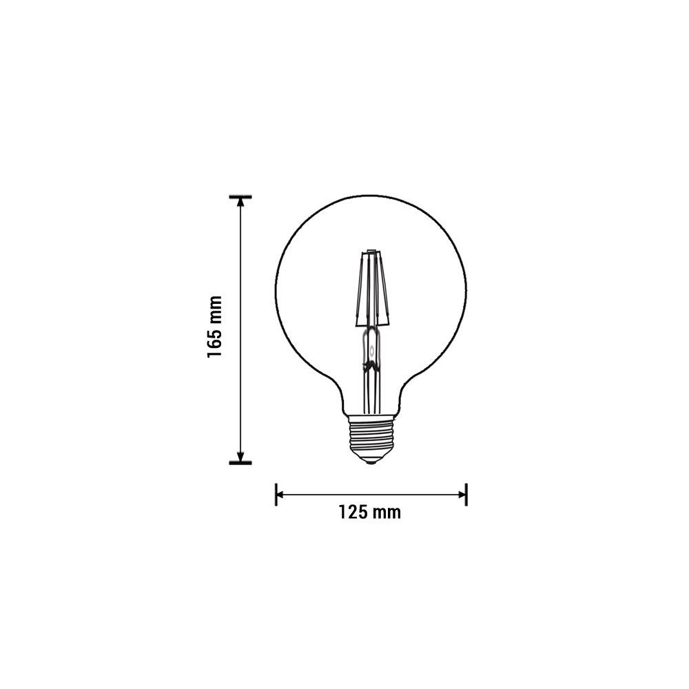 6.5W LED lemputė E27 G125 220V šIltai balta-LED Produkcija-Pagrindinis-Optonica, Bulgarija