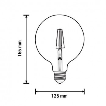 6.5W LED lemputė E27 G125 220V šIltai balta-LED Produkcija-Pagrindinis-Optonica, Bulgarija