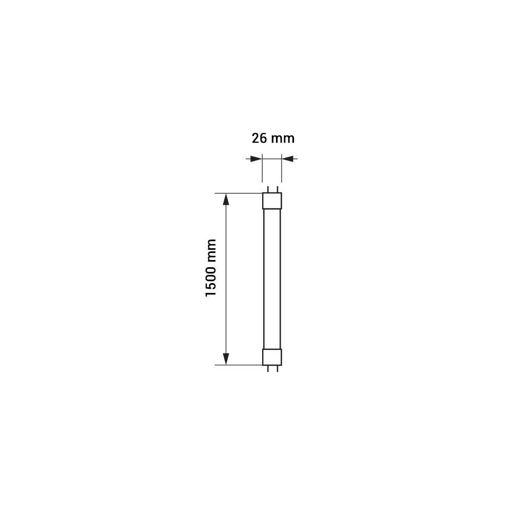 22W LED lempa T8, 150 cm, plastikiniu dangteliu, šiltai balta-LED Produkcija-Pagrindinis-Optonica, Bulgarija