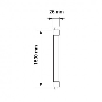 22W LED lempa T8, 150 cm, plastikiniu dangteliu, šiltai balta-LED Produkcija-Pagrindinis-Optonica, Bulgarija